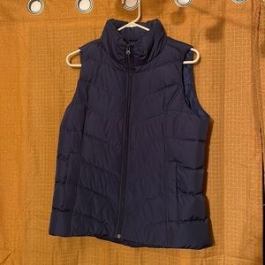 Lands End Navy Blue Puffer Vest